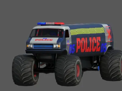 Police Limo Low-poly 3D model
