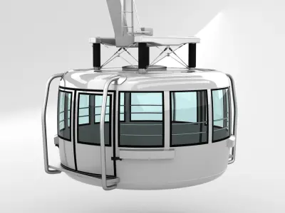 Cable Car Ski Lift 3D model
