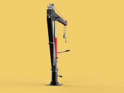 HYDRAULIC SWIVEL LIFTING CRANE MANUAL HAND CRANK WINCH HOIST JIB 3D model
