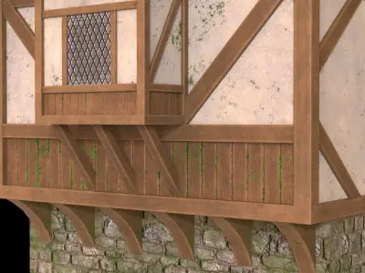 Medievel house Low-poly 3D model