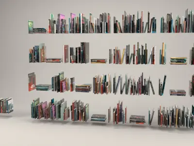 Book collection arranged 3D model
