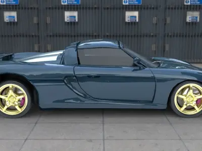 Porsche Carrera GT 2018 Low-poly 3D model