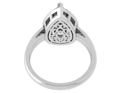 Pear Halo Ring 4665 3D print model
