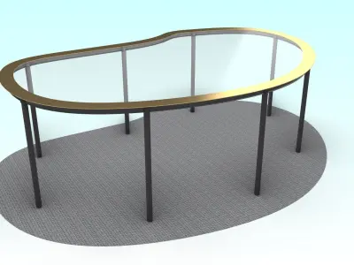 Curved steel-framed building 3D model