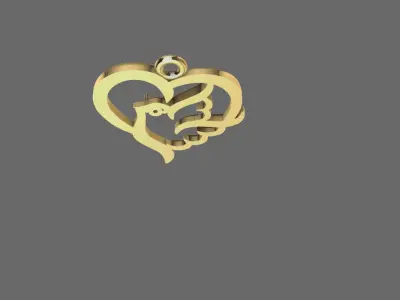 Lady pendant Low-poly 3D model