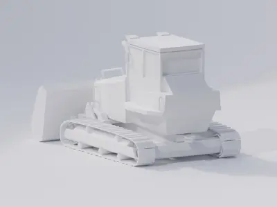 Low Poly Buldozer bulldozer Low-poly 3D model