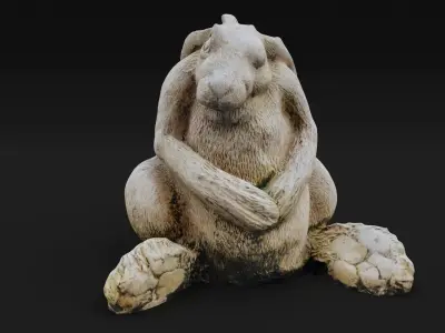 Hare Rabbit Statue Photoscan Low-poly 3D model