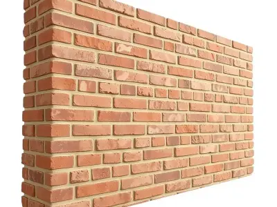 Classic Red Brick Wall model pack Low-poly 3D model
