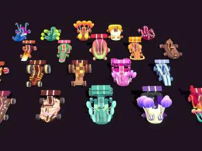 Candy World  Low-poly 3D model