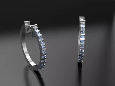 Chanel cut earrings 3D print model