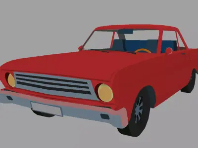 Toon car Free low-poly 3D model