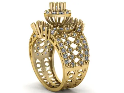 LUXURY FEMALE RING 3D PRINTABLE MODEL 3D print model