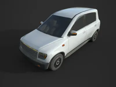 Generic Hatchback  01 Dirty White Low-poly 3D model