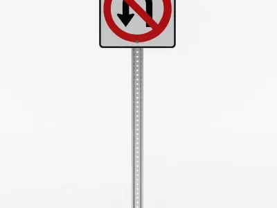 No Uturns Sign 3D model