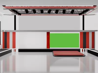 TV BROADCASTING STUDIO 3D model