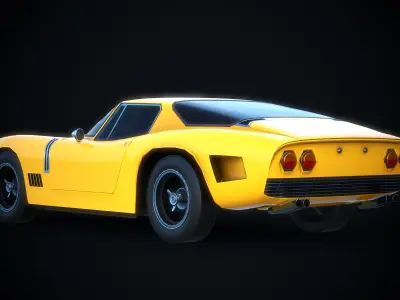 Bizzarini 5300 Authentic Car Game Ready Low-poly 3D model