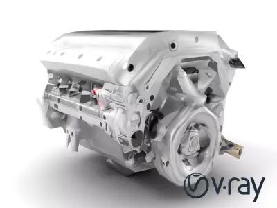 Inline 4-Cylinder Engine Precision model pack Low-poly 3D model