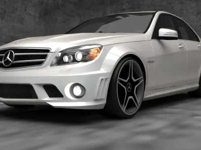 Mercedes c63 Low-poly 3D model