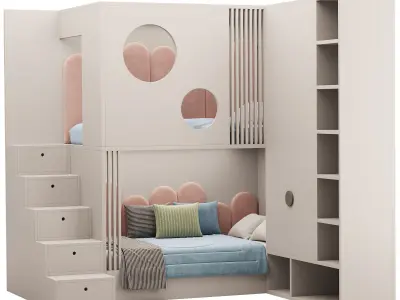 Childrens bunk bed 29 3D model