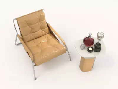 Modern Coffee Table and Armchair Set 55 3D model
