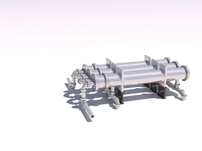 Shell and tube heat exchanger 06 3D model