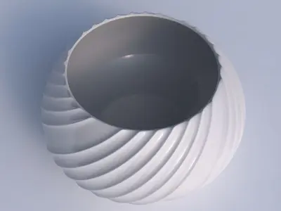 Bowl squeezed twisted with extruded vertical lines 3D print model