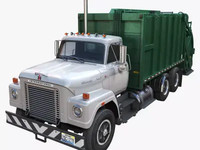 International Fleetstar garbage truck Low-poly 3D model