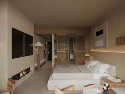  hotel bedroom interior  15 3D model