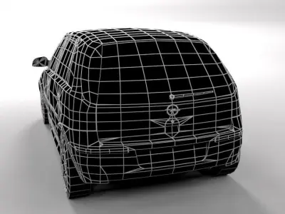 OPEL CORSA C 5D LOWPOLY Low-poly 3D model