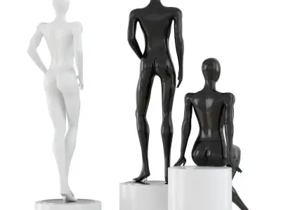 Three abstract female mannequins 76 3D model