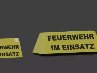 Lowpoly Feuerwehr-Schilder Set Free 3D model
