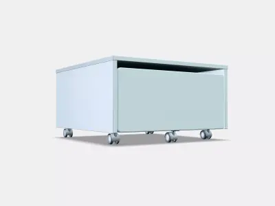 SLAKT Storage box with castors 3D model