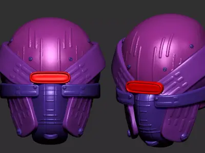 helmet high poly sculpt 3d printable 3D model 2