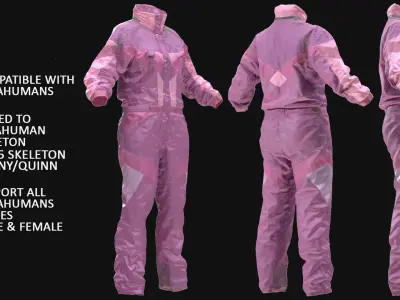 Overalls 192 - All MH Bodies - UE5 Skeletons - Rigged Low-poly 3D model