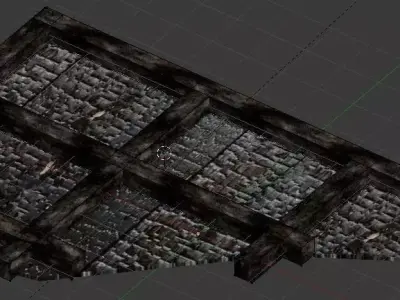 Burnt Timber Beam Ceiling Wall Free low-poly 3D model