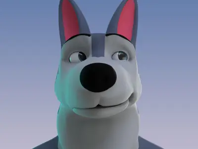 Stylized Old Wolf Rigged Low-poly 3D model