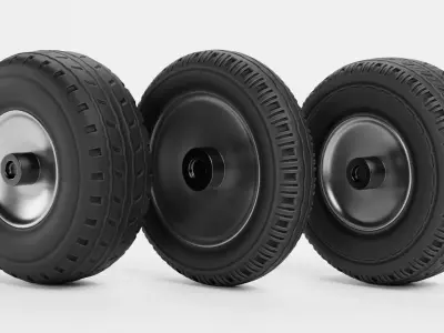 Tire Collection - 3 Automotive Wheels Low-poly 3D model