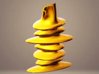 Modern Flat Twisted Pebble Vase 3D print model