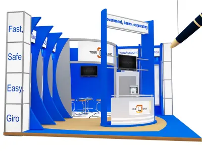 Booth Exhibition Stand a595b 3D model