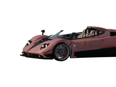 Pagani Zonda HP Barchetta with interior 3D model