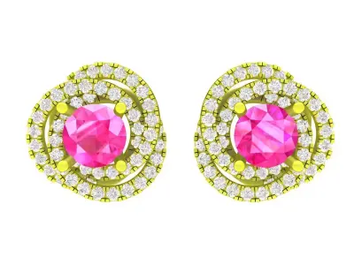 A7718 Luxury Diamond Women Earrings 3D Model 3D print model