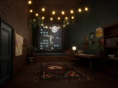 City apartment Unreal Engine environment Low-poly 3D model