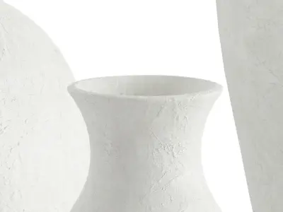 Lorient Tall White Textured Ceramic Vase 3D model