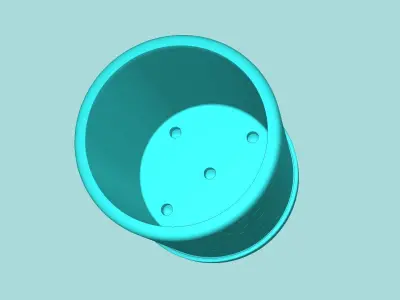 Vase 05 with Plate - Simple Plant Pot - Home Decor 3D print model
