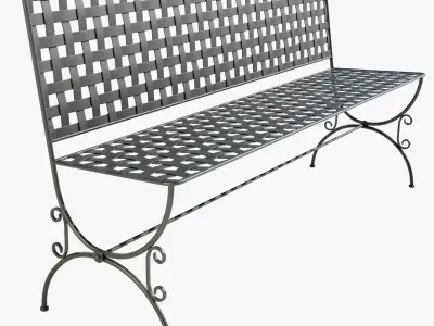 Wrought Iron Bench 3D model