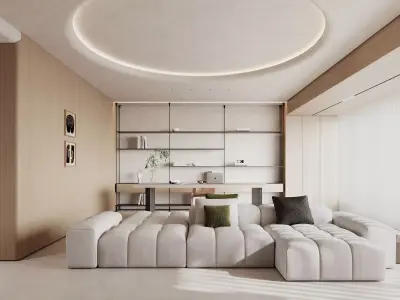 Modern living room dining room interior scenes 316 3D model