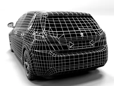 PEUGEOT 308 2015 LOWPOLY Low-poly 3D model