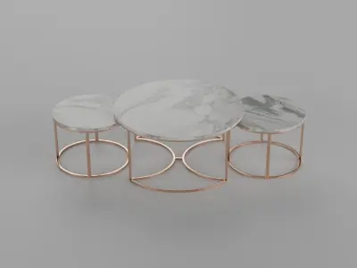 Luxury Sofa Table Marble 3D model