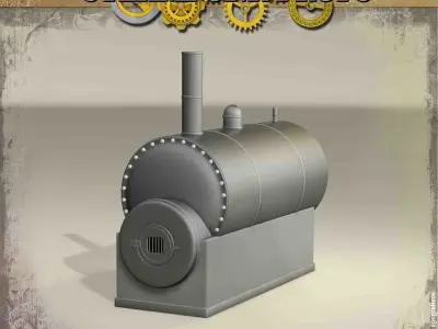 Steampunk Boiler 3D model