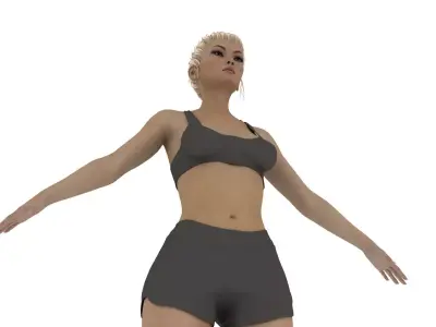 Realistic running  sport leggings Girl model 3D model